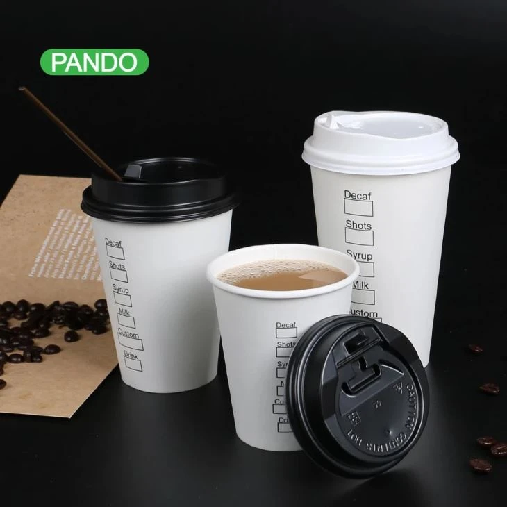 Copos de papel de café para bebidas quentes